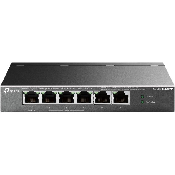 Switch|TP-LINK|TL-SG1006PP|Desktop/pedestal|6x10Base-T / 100Base-TX / 1000Base-T|PoE+ ports ...