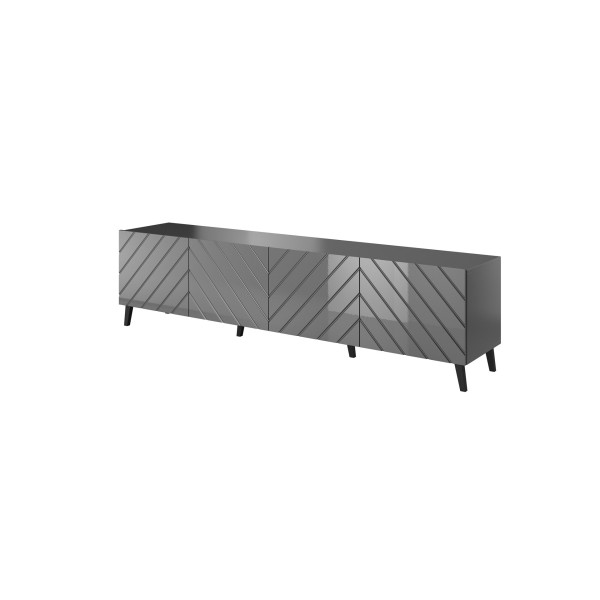 RTV cabinet ABETO 200x42x52 graphite/gloss