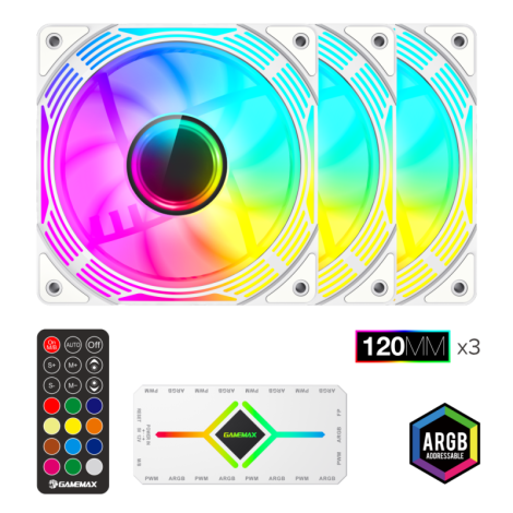 Gamemax | Case fan | KF300 BK | White