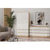 M6 MALWA CHEST OF DRAWERS 140 CM 6 DRAWERS OAK ARTISAN/WHITE