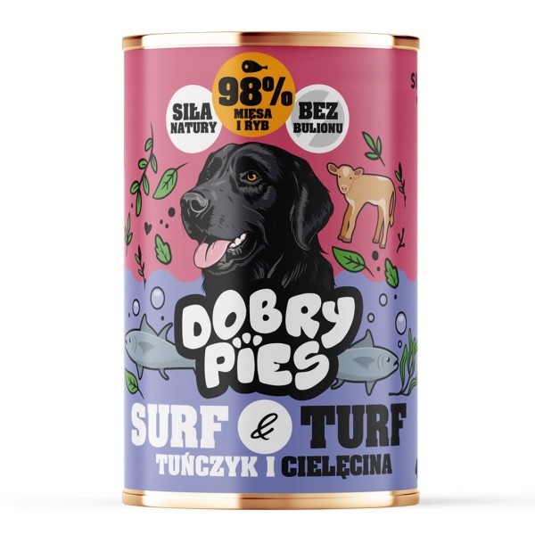 DOBRY PIES Surf&Turf Tuńczyk i Cielęcina ...