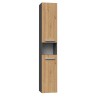 Topeshop NEL I ANT/ART bathroom storage cabinet Graphite, Oak