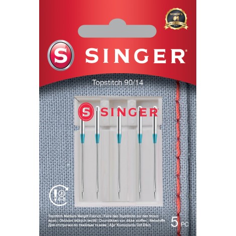 Singer | Topstitch Needle 90/14 5PK Metalic Thread