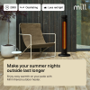 Mill CBOC20FLOOR Oscilliating Infrared Outdoor Heater, 2000 W, Black | Mill