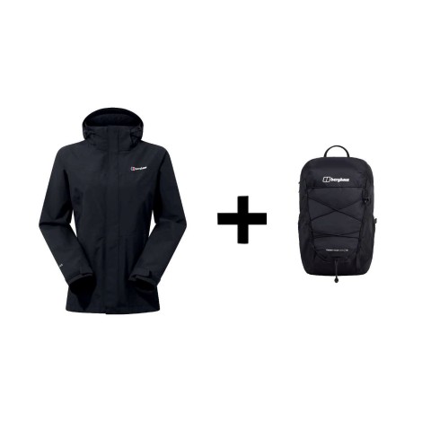Berghaus Hillwalker IA Shell Jacket, size M, black + Berghaus 24/7 365 U18 Backpack, black
