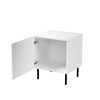 Bedside table 2 pcs. JUNGLE 53.5x40.5x44 white matt + black legs