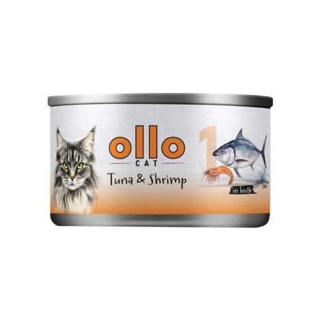 OLLO Cat nr 1 Tuna & Shrimp in broth - wet cat food - 70g