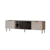 ALMERA TV cabinet 180.5x42x52.5 walnut/cashmere + black fireplace