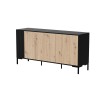 Cama MERCI chest of drawers 151 x 40 x 74 cm black/artisan oak