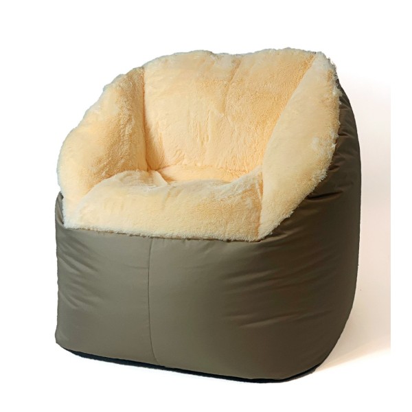 Sako bag pouf Fluffy cream XXL ...