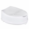 High raising toilet seat with flap