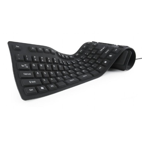 KEYBOARD FLEXIBLE USB ENG/BLACK KB-109F-B GEMBIRD