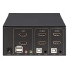 Manhattan HDMI KVM Switch 2-Port, 4K@30Hz, USB-A/3.5mm Audio/Mic Connections, Cables included, Audio Support, Control 2x computers from one pc/mouse/screen, USB Powered, Black, Three Year Warranty, Boxed