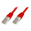 CAT 5e U-UTP | Patch cord | PVC AWG 26/7 | Boots with kink protection, strain relief and latch protection | Red | 0.5 m | Modular RJ45 (8/8) plug