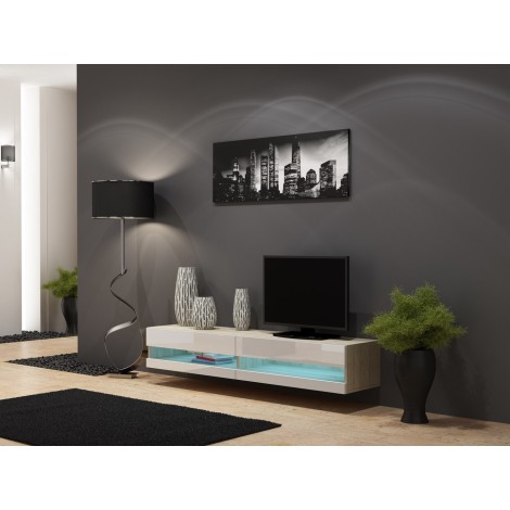 Cama TV stand VIGO NEW 30/180/40 sonoma/white gloss