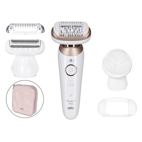 Braun Epilator | SES9-360 Silk épil 9 Flex 3D | Operating time (max) 50 min | Number of power levels 1 | Wet & Dry | White/Rose