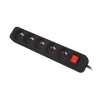 Lanberg Cable Power Strip 3M 5X French Outlets with Switch, Quality-Grade Copper | PS1-05E-0300-BK