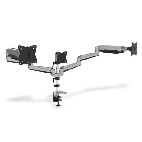 Digitus Desk Mount | Triple Monitor Gas Spring Mount DA-90363 | Adjustable Height, Tilt, Swivel | 15-27 