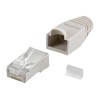 Goobay 68746  RJ45 plug, CAT 5e STP shielded with strain-relief boot, grey | for round cable with Threader   cable lead in 6.4 mm single packed (1 set per polybag)  Technical specifications  Connections  Connection, type  RJ45 male (8P8C)   Connection, co