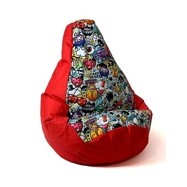 Sako bag pouffe Pear print red-graffiti ...