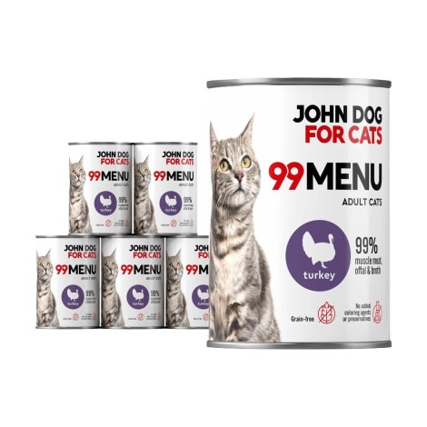 John Dog 99 menu dorosły indyk karma mokra dla kota 400g*6