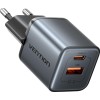 Ładowarka Vention 30W GaN 1x USB-A 1x USB-C czarna