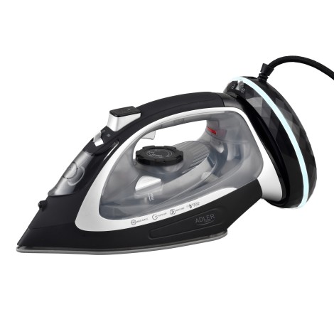 Adler Steam Iron | AD 5043 | Steam Iron | 2800 W | Water tank capacity 300 ml | Continuous steam 30 g/min | Steam boost performance 42 g/min | Black/Silver