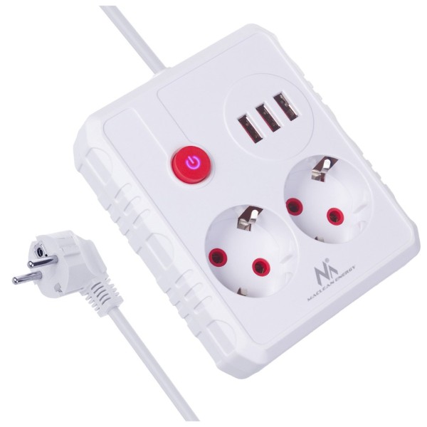 Maclean power strip, extender 2 sockets ...