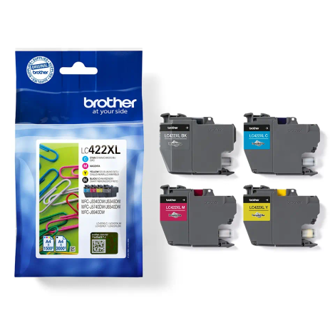 Brother LC422XLVALDR | Ink Cartridge | Black, Cyan, Magenta, Yellow