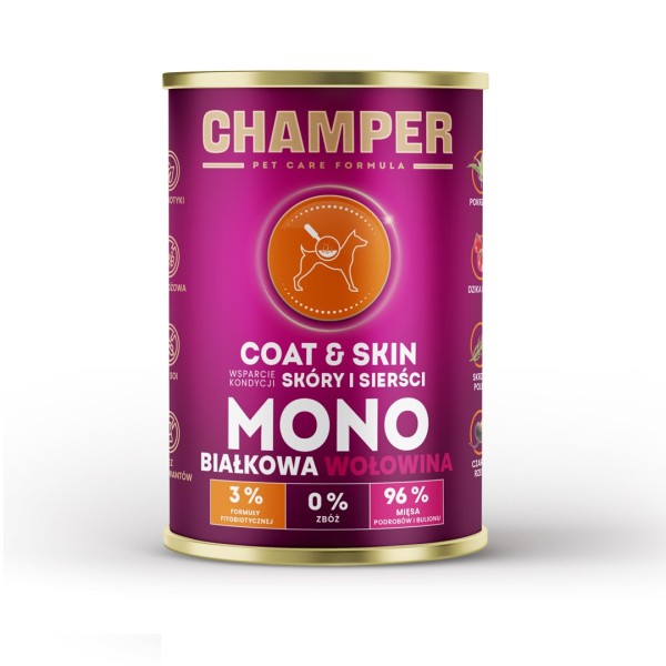 CHAMPER Coat & Skin Monoprotein Beef ...