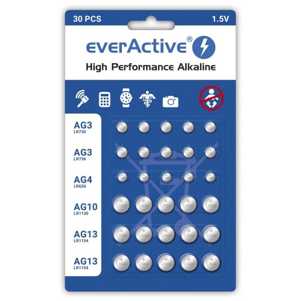 Mini alkaline battery Set everActive 10 ...