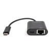 Digitus | USB-Type-C Gigabit Ethernet Adapter + PD with power delivery function | DN-3027 | Black | USB-C port to a Gigabit network connection