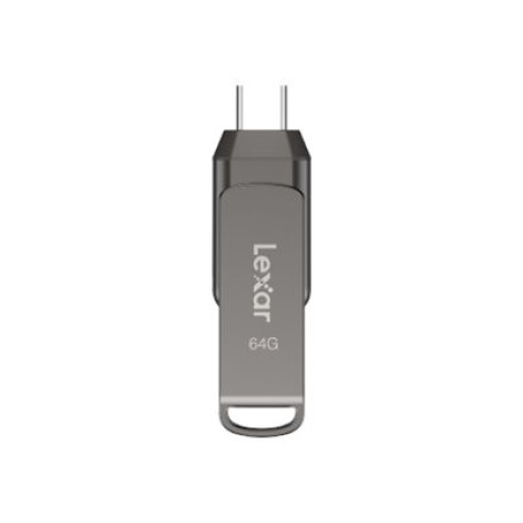 Lexar | 2-in-1 Flash Drive up to 130MB/s read | JumpDrive Dual Drive D400 | 64 GB | Type-C and Type-A USB 3.1 | Grey