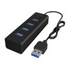 Raidsonic | 4 port USB 3.0 hub | IB-HUB1409-U3