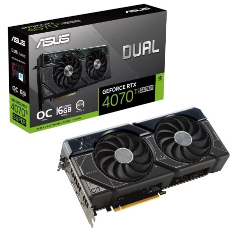 Graphics Card|ASUS|NVIDIA GeForce RTX 4070 Ti SUPER|16 GB|GDDR6X|256 bit|PCIE 4.0 16x|Dual Slot Fansink|1xHDMI|3xDisplayPort|DUAL-RTX4070TIS-O16G