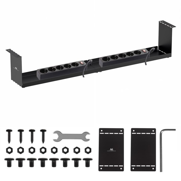 Maclean compact under-desk cable organizer, max ...