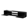 RTV cabinet SLIDE 200K 200x40x37 cm all in gloss black