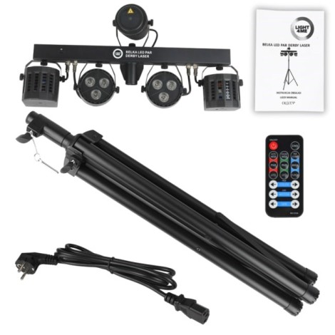 LIGHT4ME BELKA LED PAR DERBY LASER - Multiefekt świetlny, zestaw, oświetlenie disco