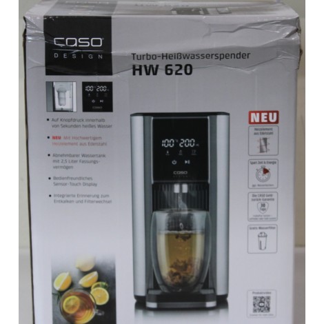 SALE OUT. Caso Turbo hot water dispenser | HW 620 | Water Dispenser | 2600 W | 2.5 L | Plastic/Stainless Steel | Black/Stainless Steel | DAMAGED  PACKAGING