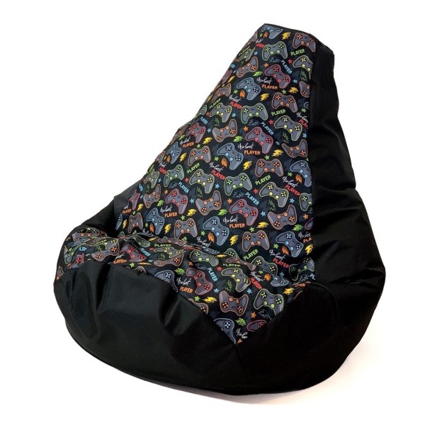 Sako bag pouffe Pear print black-pad ...