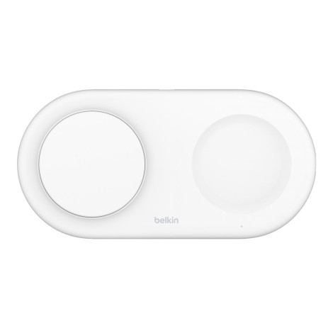 Belkin WIZ021VFWH - 2-in-1 wireless charging pad with Qi2 technology 15 W, white