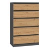 Topeshop M5 ANTRACYT/ARTISAN chest of drawers