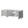 MARMO 3D chest of drawers 200x45x80,5 cm white matt/marble white