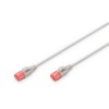 CAT 6 U-UTP  Slim patch cord | Patch cord | Transparent red coloured connector for easy identification of Category 6 (250 MHz). Inner conductors: Copper (Cu) | Grey | 2 m | Modular RJ45 (8/8) plug