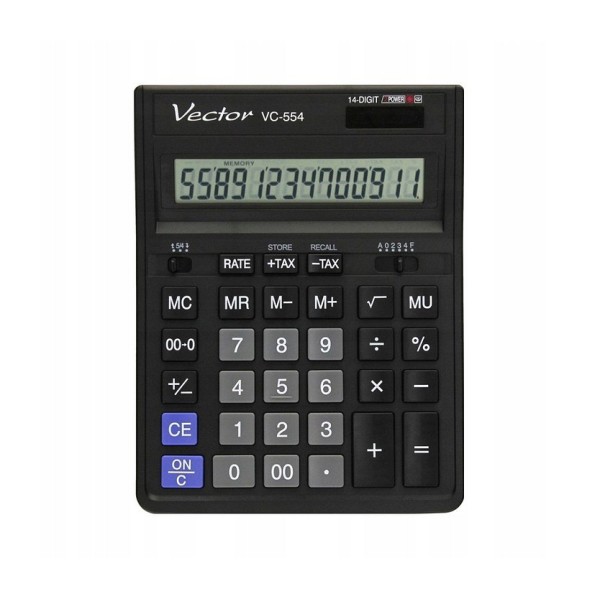 Vector KAV VC-554x Office Calculator, 14-digit, ...