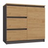 Topeshop 1D3S ANT/ART BA KPL chest of drawers