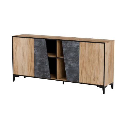 Cama 4D chest of drawers OVO 180x38xH83 oak/concrete