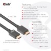 CABLE HDMI TO HDMI 5M/M/M CAC-1375 CLUB3D