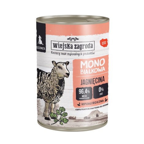 WIEJSKA ZAGRODA Puppy Monoprotein Lamb - wet dog food - 400g