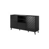 ABETO chest of drawers 150x42x82 gloss black/black